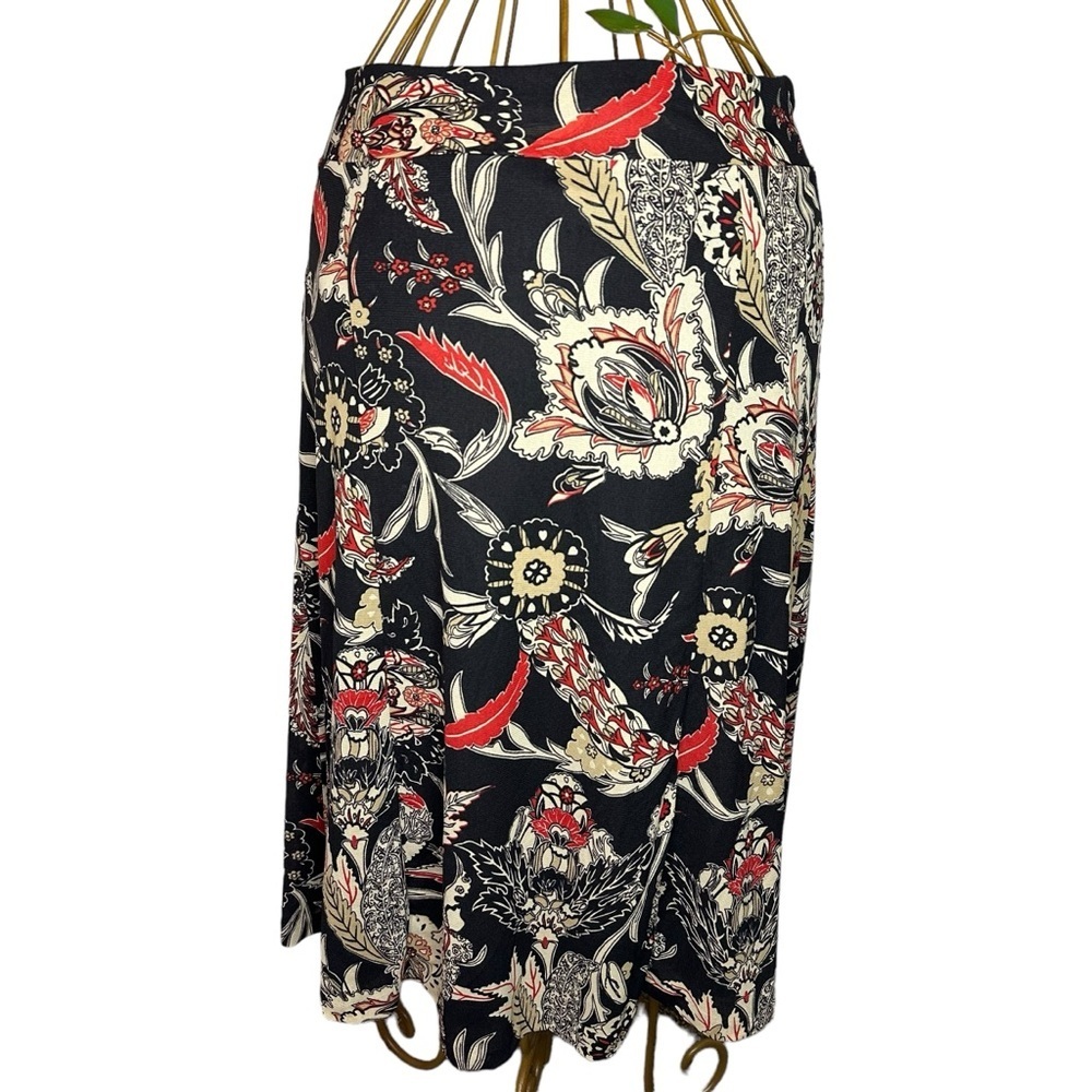 Jones Wear Paisley Print Retro Maxi Skirt - Black / Red / Beige Women’s Size S